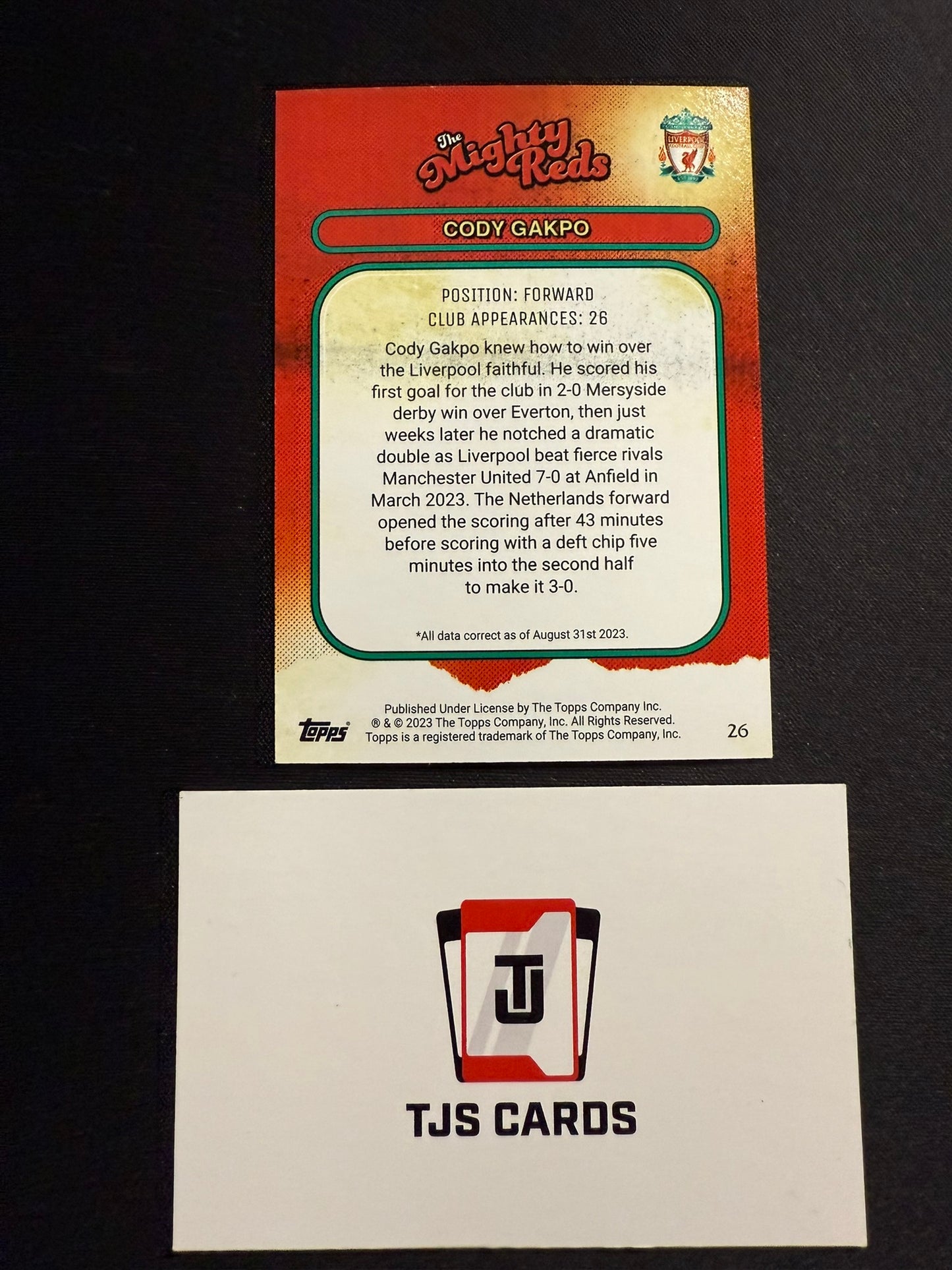 Cody Gakpo - Aqua The Mighty Reds /250 - TOPPS Liverpool Team Set 2023/24