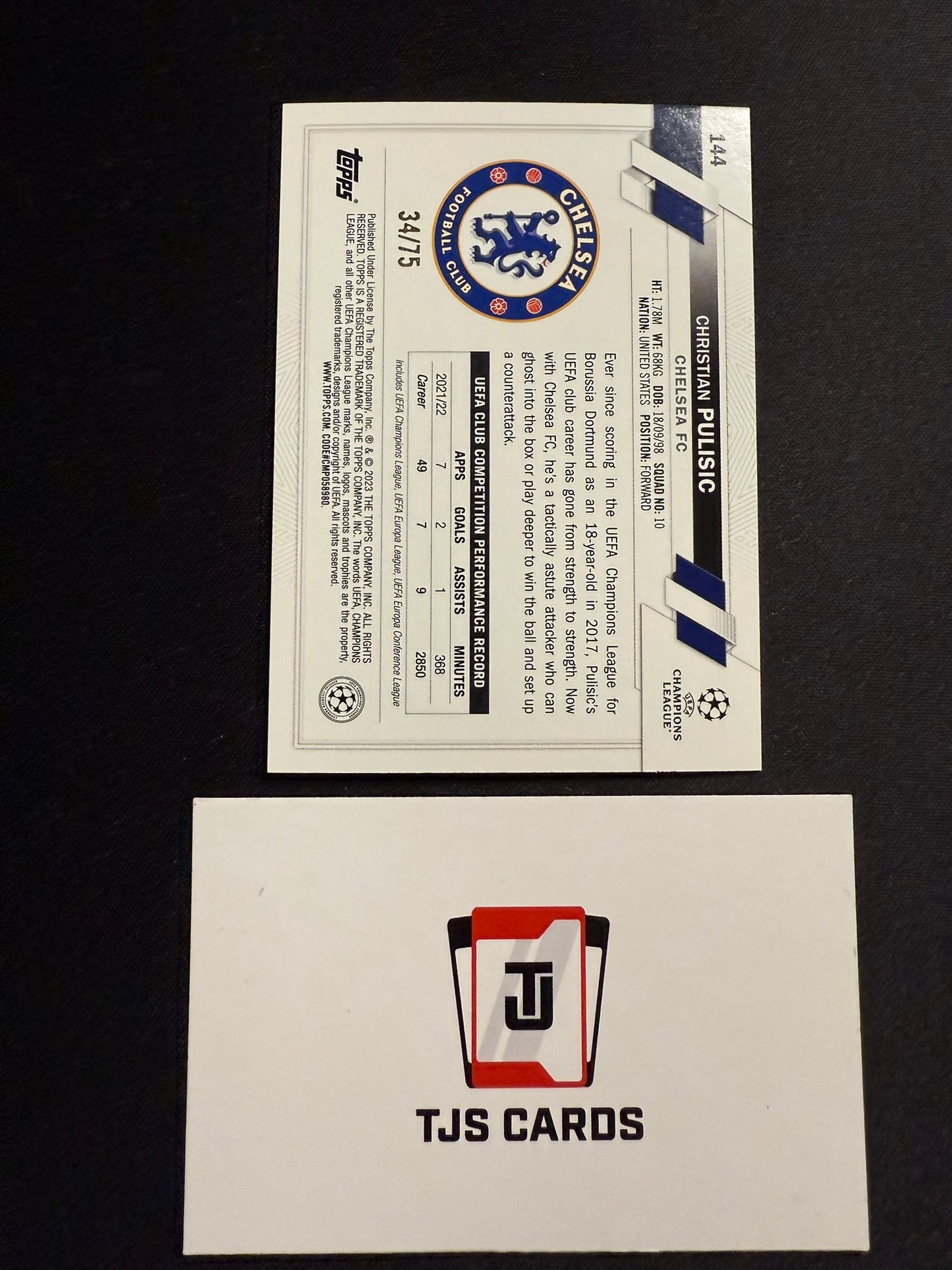 Christian Pulisic - Green Samba /75 - TOPPS UCC Carnaval 2022/23