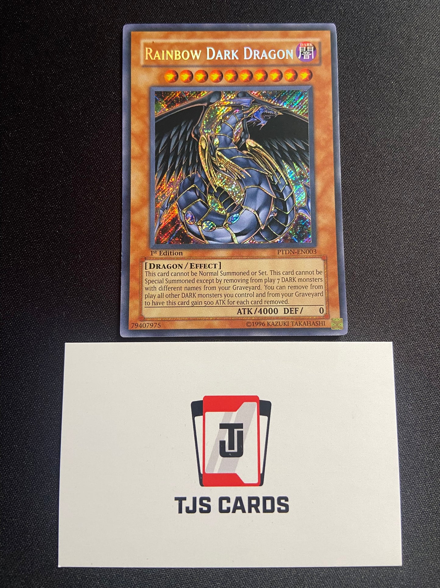 Rainbow Dark Dragon - Secret Rare 1st Edition PTDN-EN003 - LP - YuGiOh