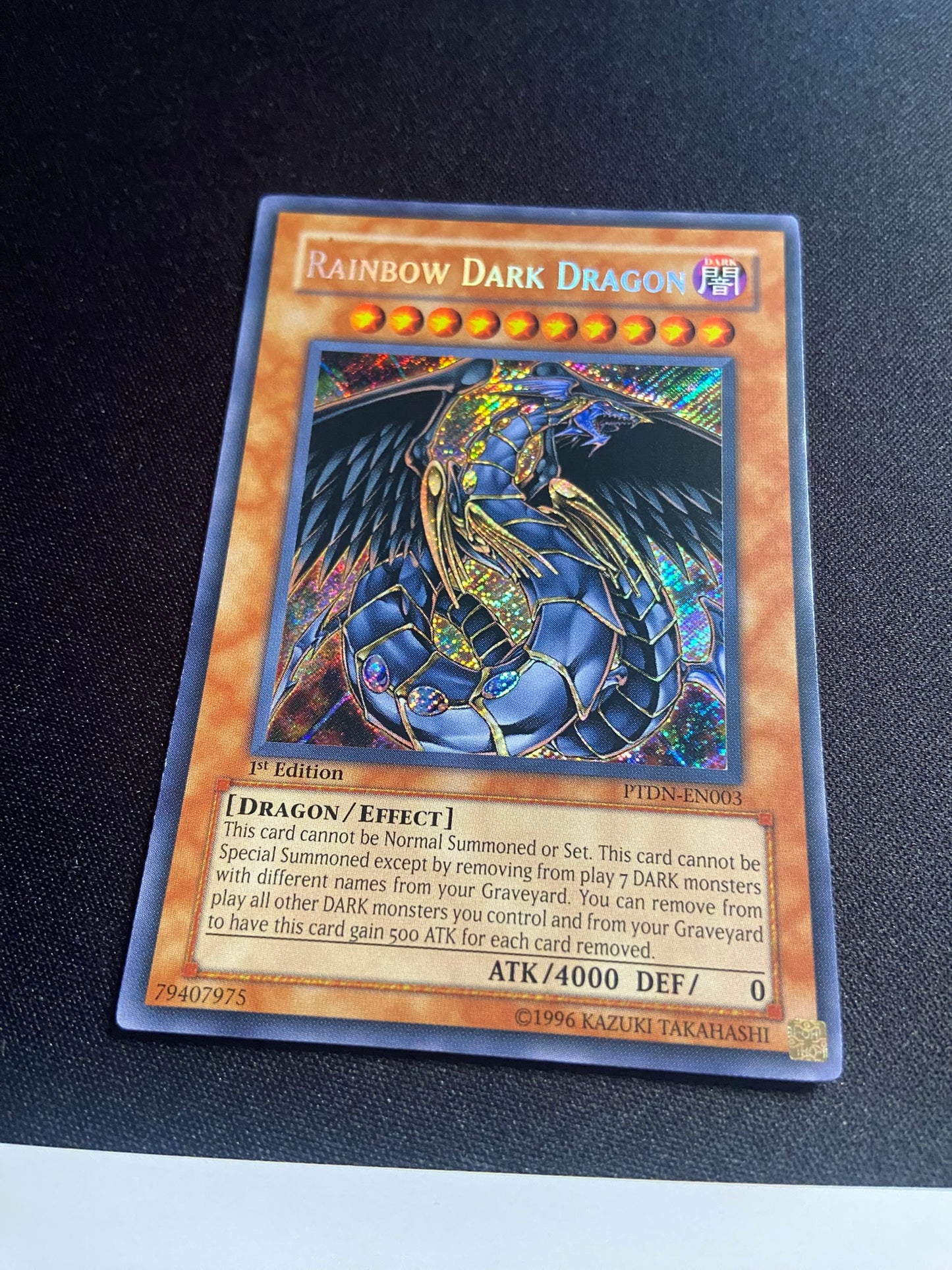 Rainbow Dark Dragon - Secret Rare 1st Edition PTDN-EN003 - LP - YuGiOh