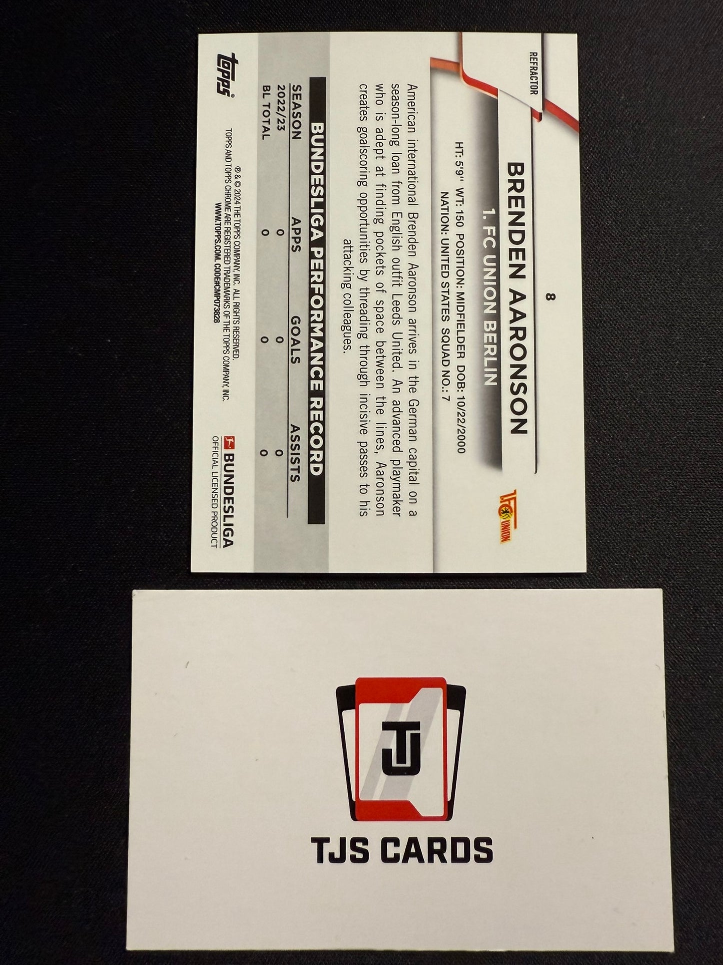 Brenden Aaronson - Aqua Bubble Wave /275 - TOPPS Bundesliga Chrome 2023/24