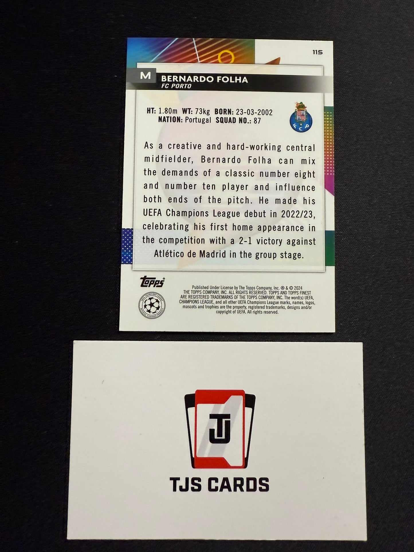 Bernardo Folha - Rookie Purple /299 - TOPPS Finest UCC 2023/24