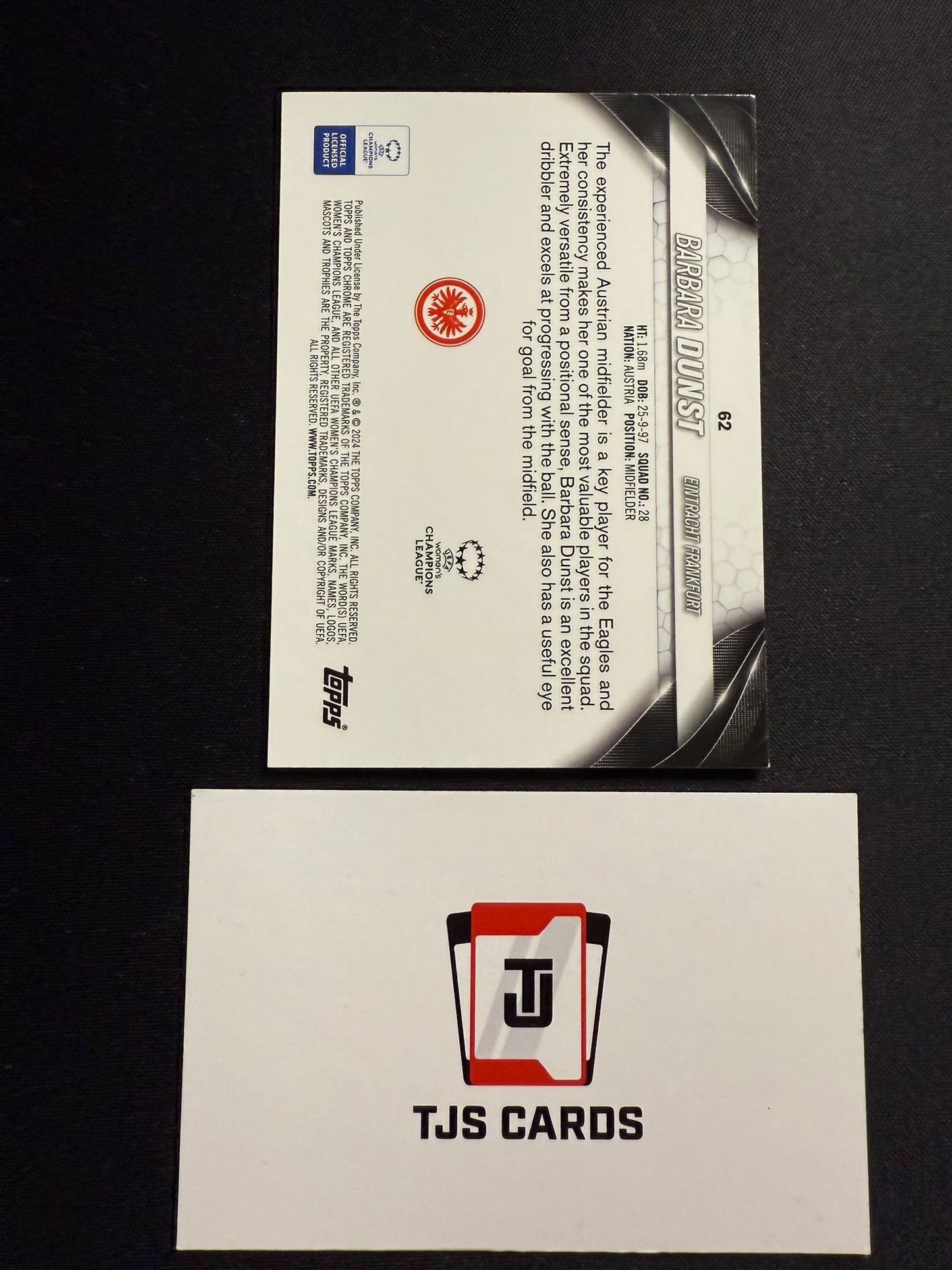 Barbara Dunst - Rookie Rose Gold Mojo /125 - TOPPS Chrome UWCL 2023/24