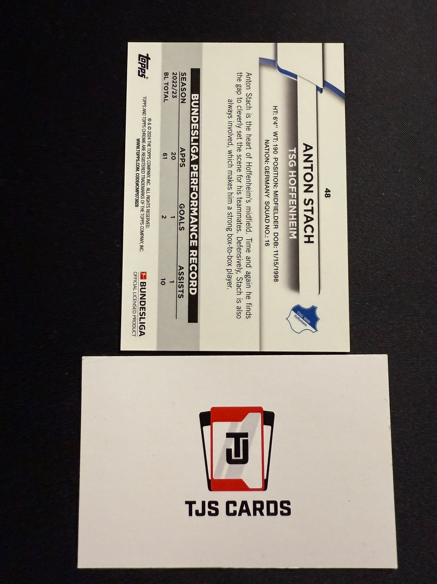 Anton Stach - Gold /50 - TOPPS Bundesliga Sapphire 2023/24