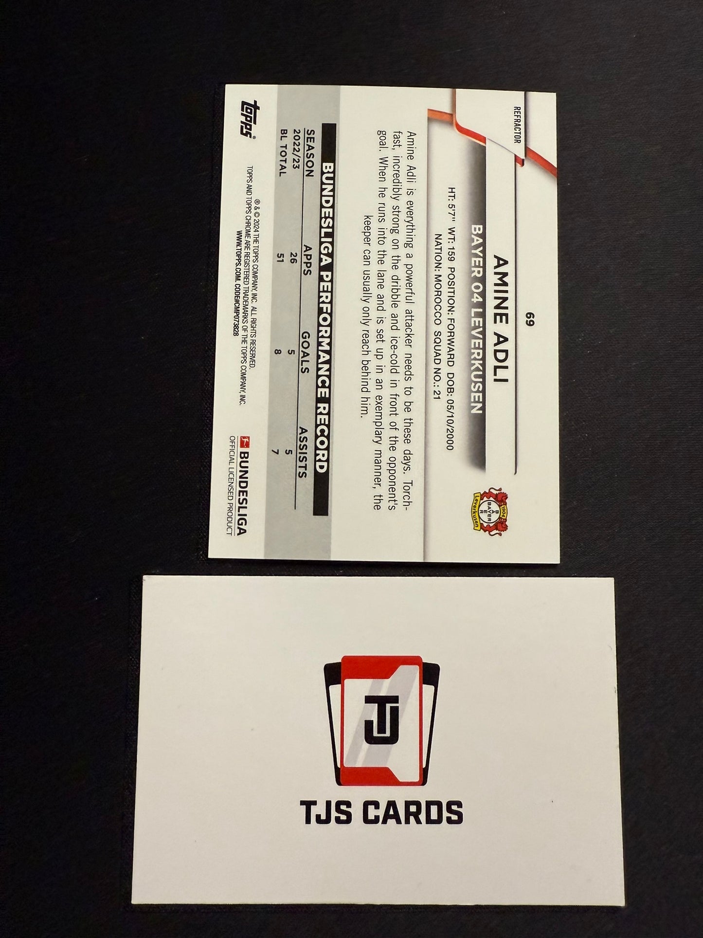 Amine Adli - Pink /399 - TOPPS Bundesliga Chrome 2023/24