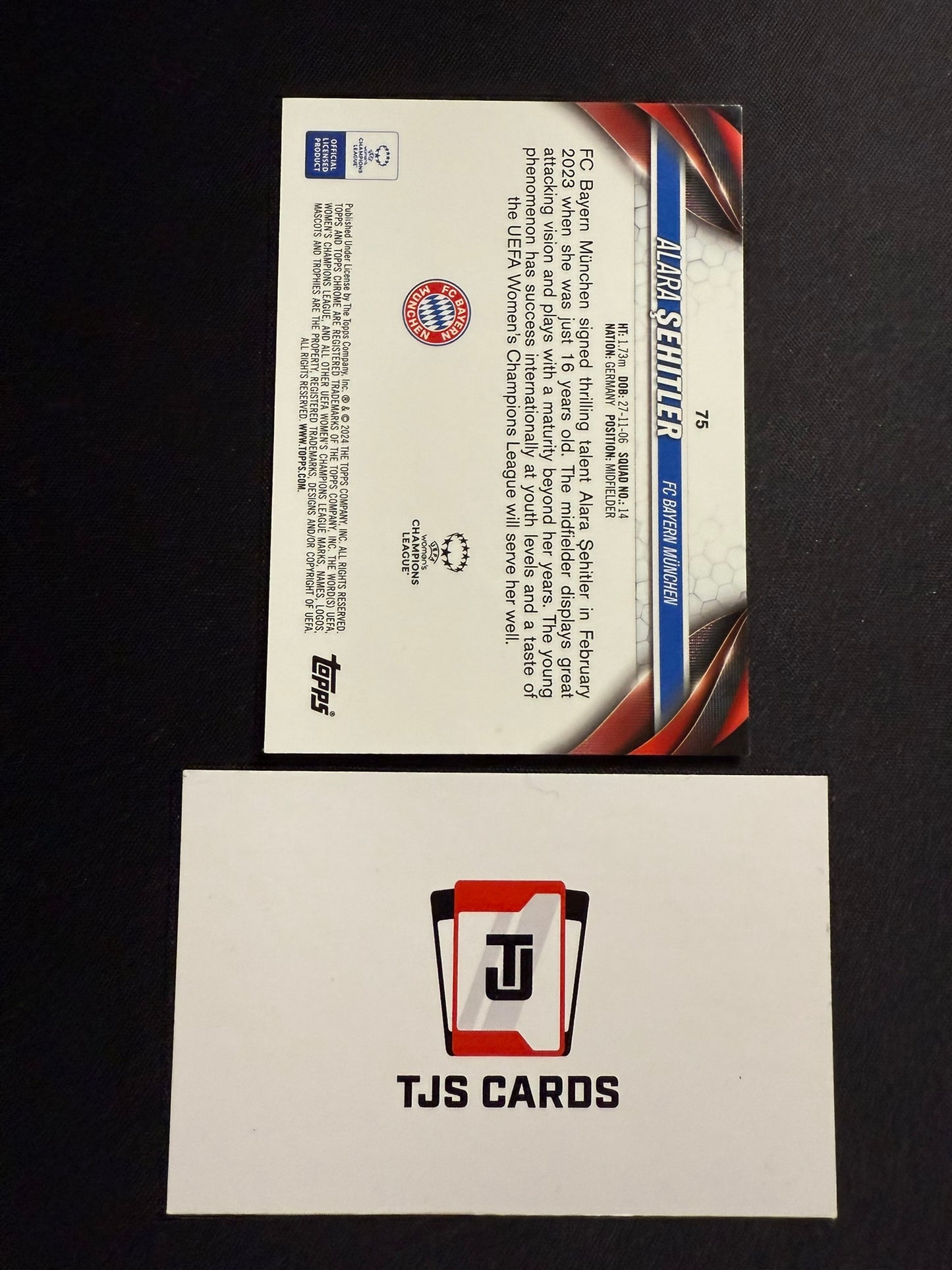 Alara Sehitler - Rookie Blue Mojo /250 - TOPPS Chrome UWCL 2023/24