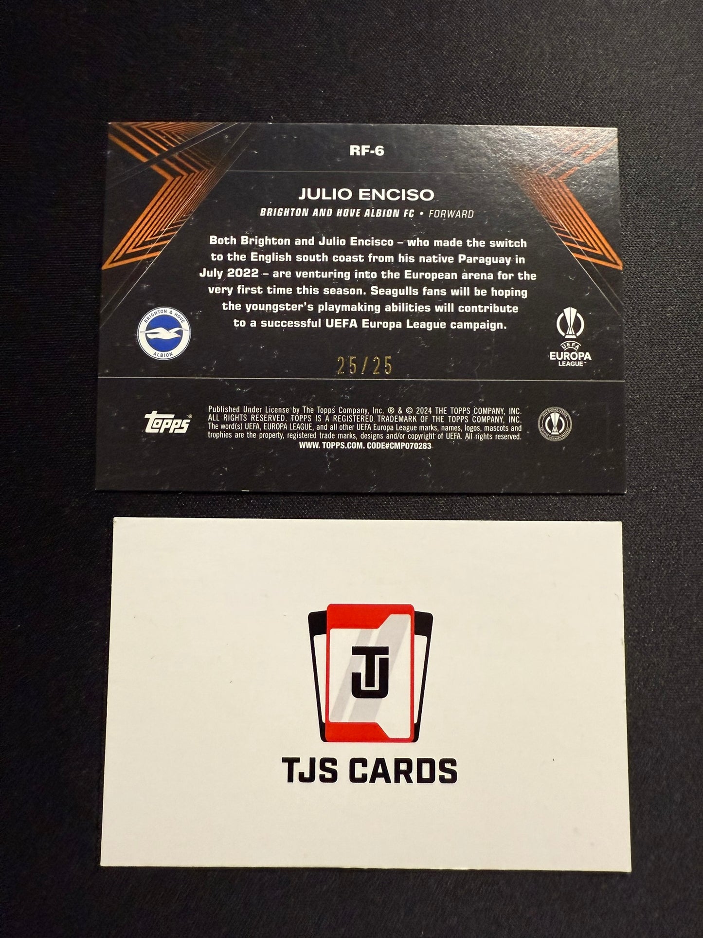 Julio Enciso - Orange Road To Dublin 25/25 - TOPPS UCC 2023/24