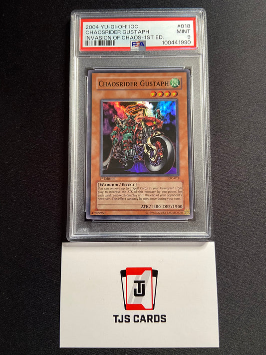 Chaosrider Gustaph - PSA 9 - Super Rare 1st Edition IOC-018 - YuGiOh