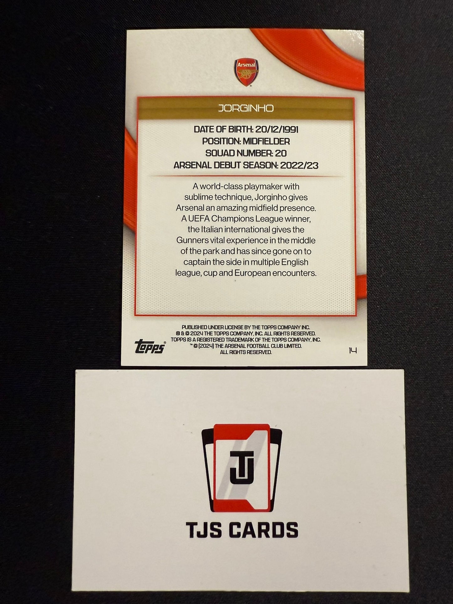 Jorginho - Orange /25 - TOPPS Arsenal Team Set 2023/24