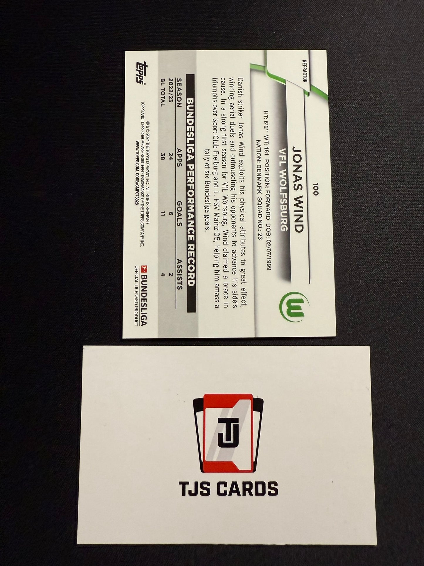 Jonas Wind - Purple Wave /299 - TOPPS Bundesliga Chrome 2023/24