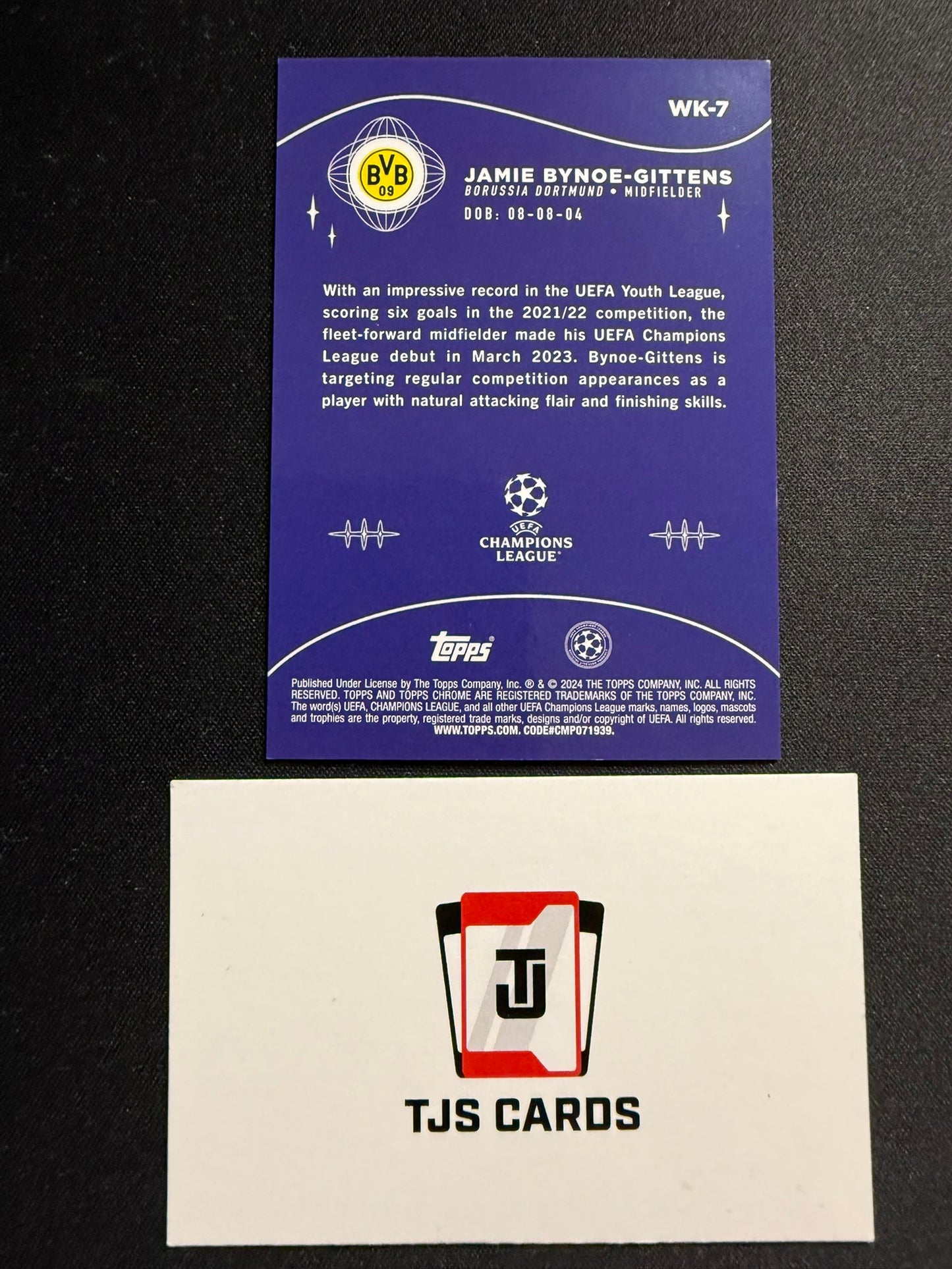 Jamie Bynoe-Gittens - Yellow Wonderkids /125 - TOPPS Chrome UCC 2023/24