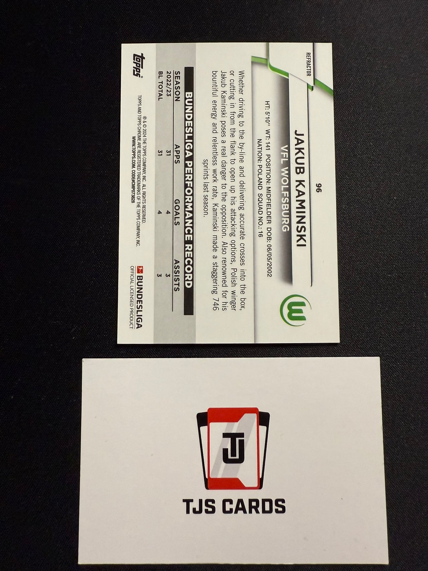 Jakub Kaminski - Pink /75 - TOPPS Bundesliga Chrome 2023/24