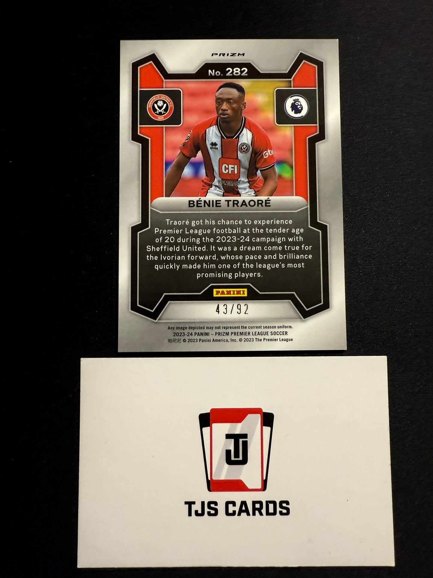 Benie Traore - Rookie Purple & White /92 - Panini Prizm Premier League 2023/24
