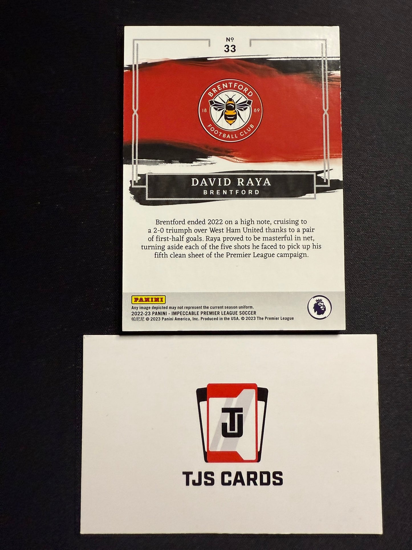 David Raya - Silver /59 - Panini Impeccable Premier League 2022/23