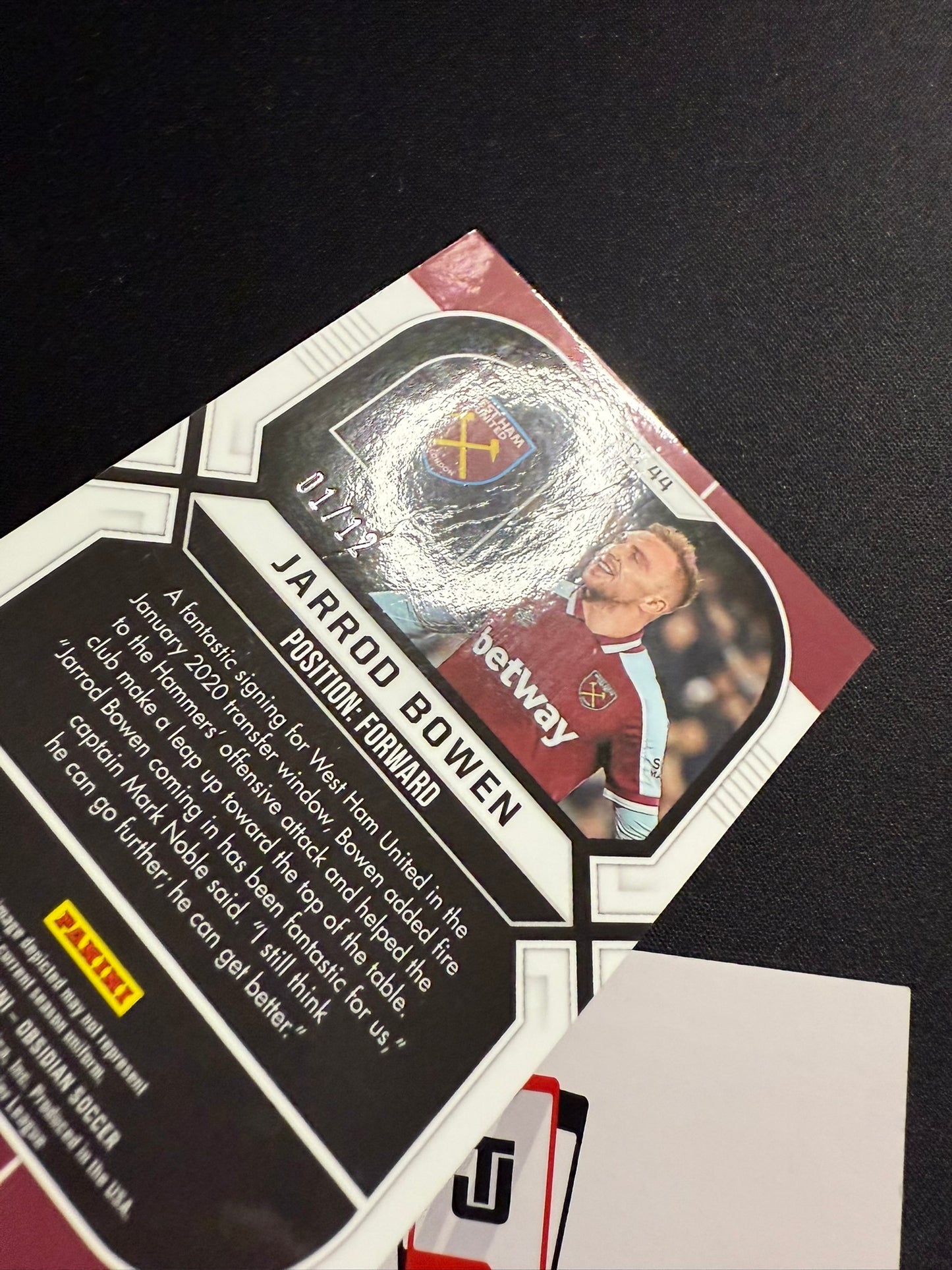 Jarrod Bowen - Blue Electric Etch /12 - Panini Obsidian 2021/22