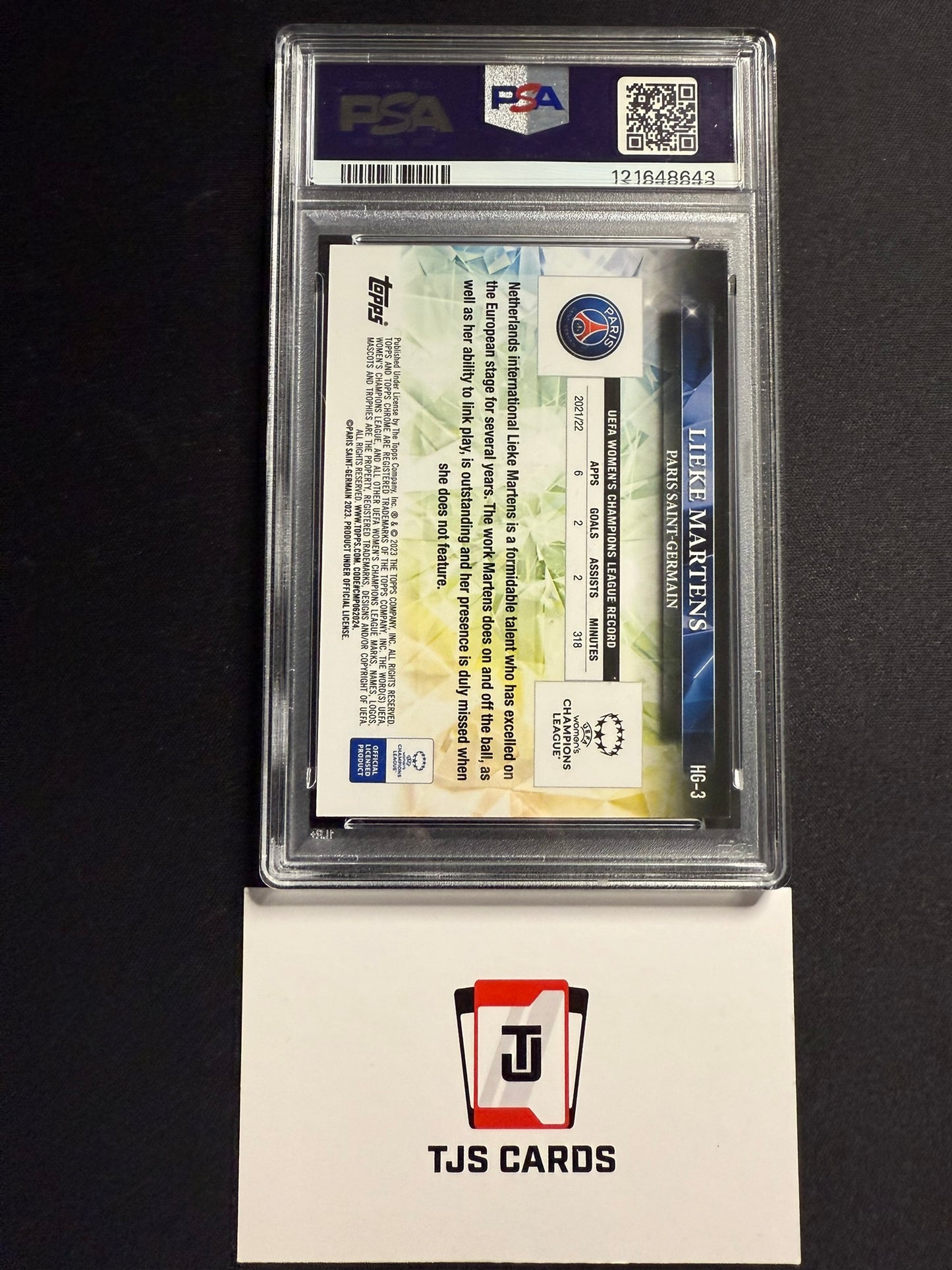 Lieke Martens - PSA 9 - Hidden Gems SSP - TOPPS Chrome UWCL 2023/24