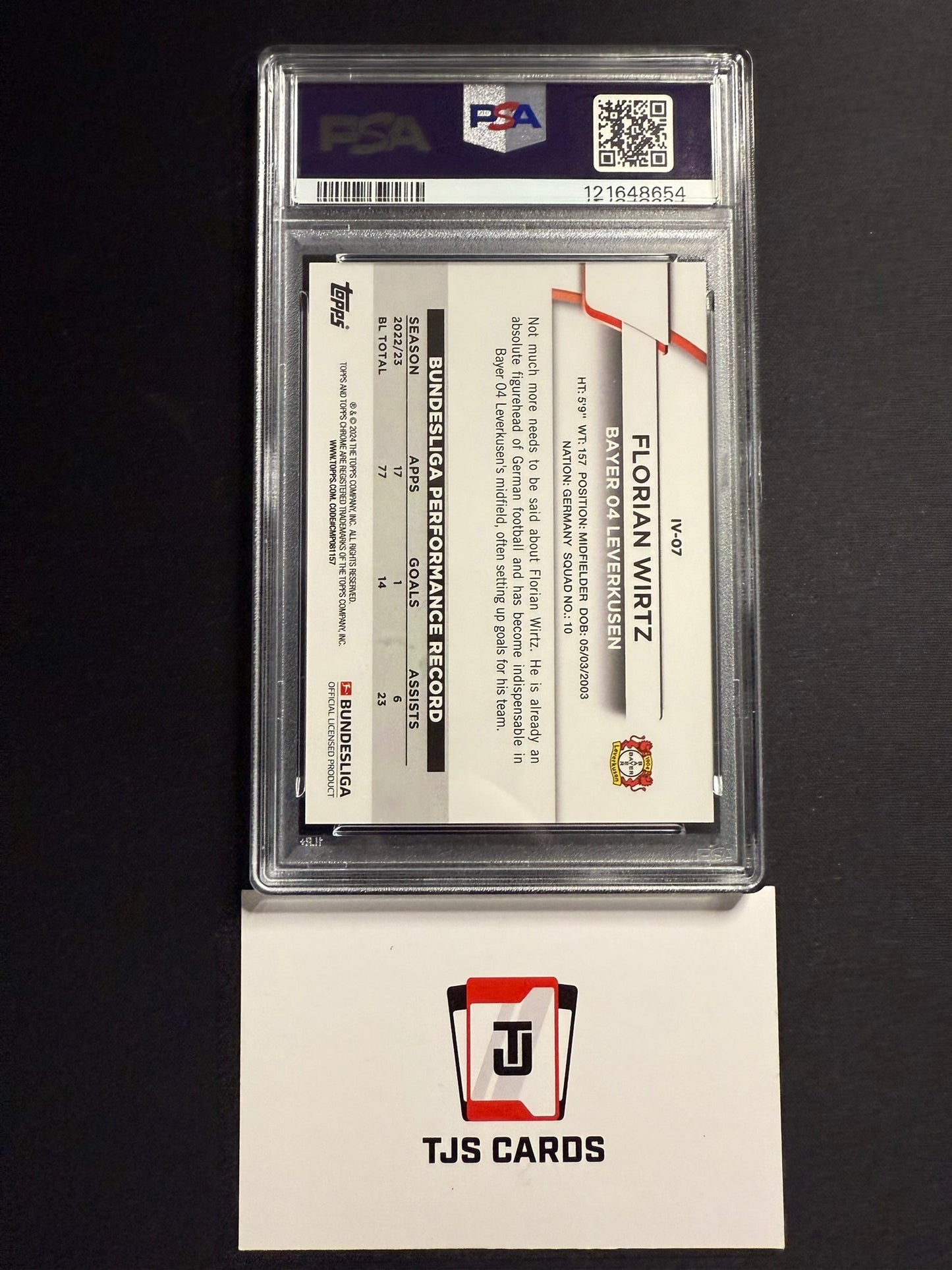 Florian Wirtz - PSA 10 - Image Variation Green /99 - TOPPS Bundesliga Sapphire 2023/24