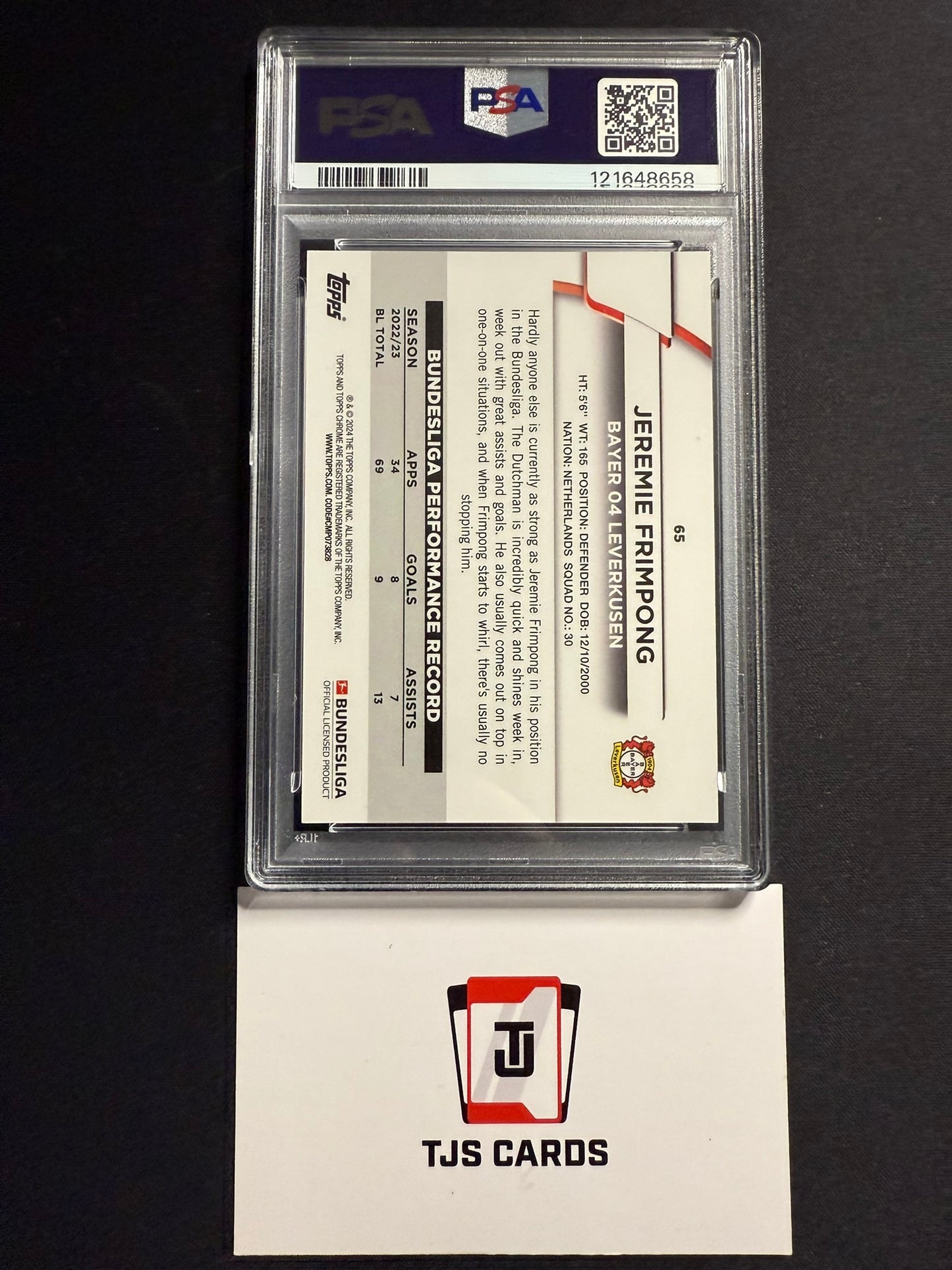 Jeremie Frimpong - PSA 10 - Gold /50 - TOPPS Bundesliga Sapphire 2023/24