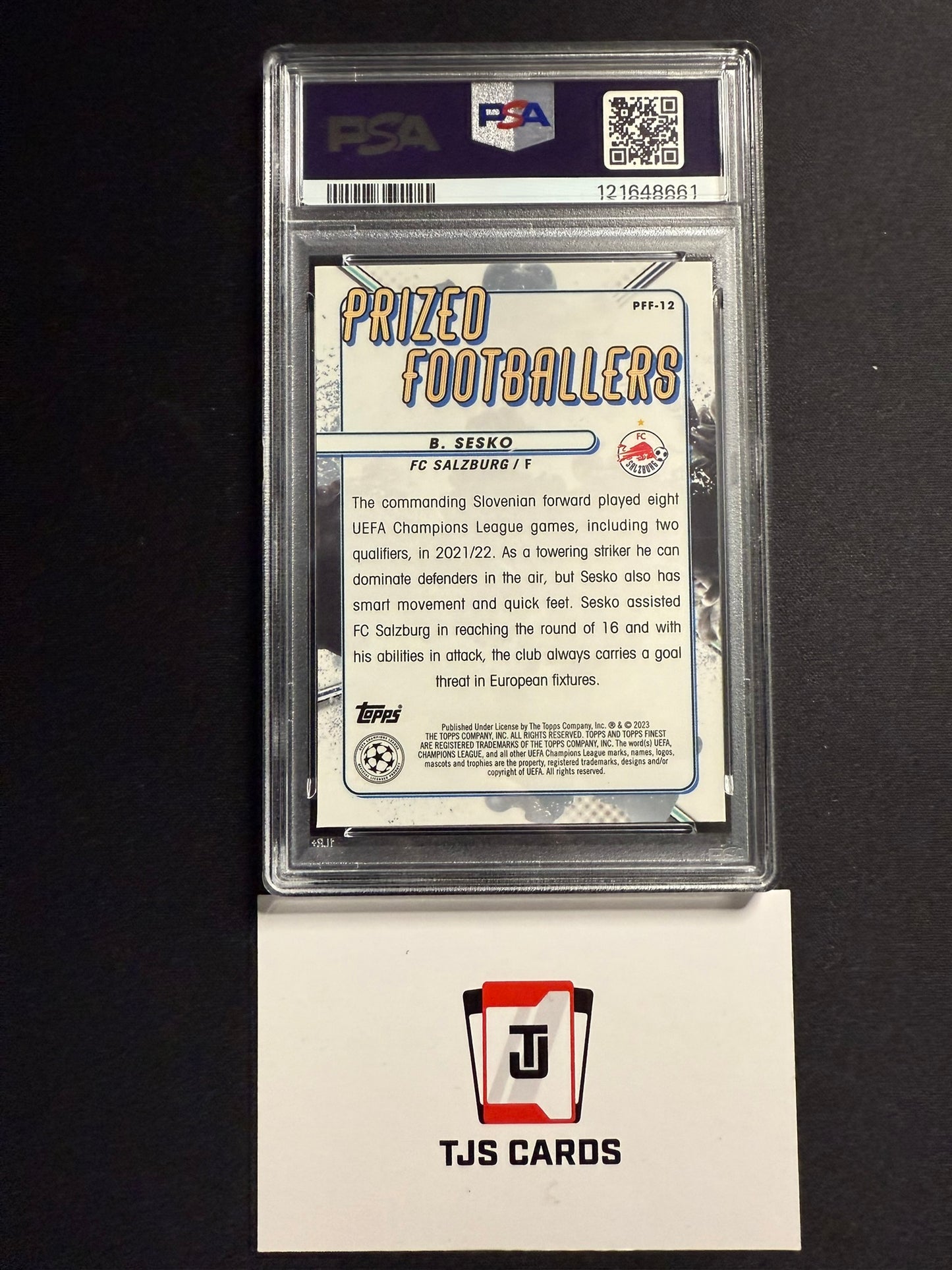 Benjamin Sesko - PSA 10 - Prized Footballers Fusion Blue & Gold - TOPPS Finest UCC 2022/23