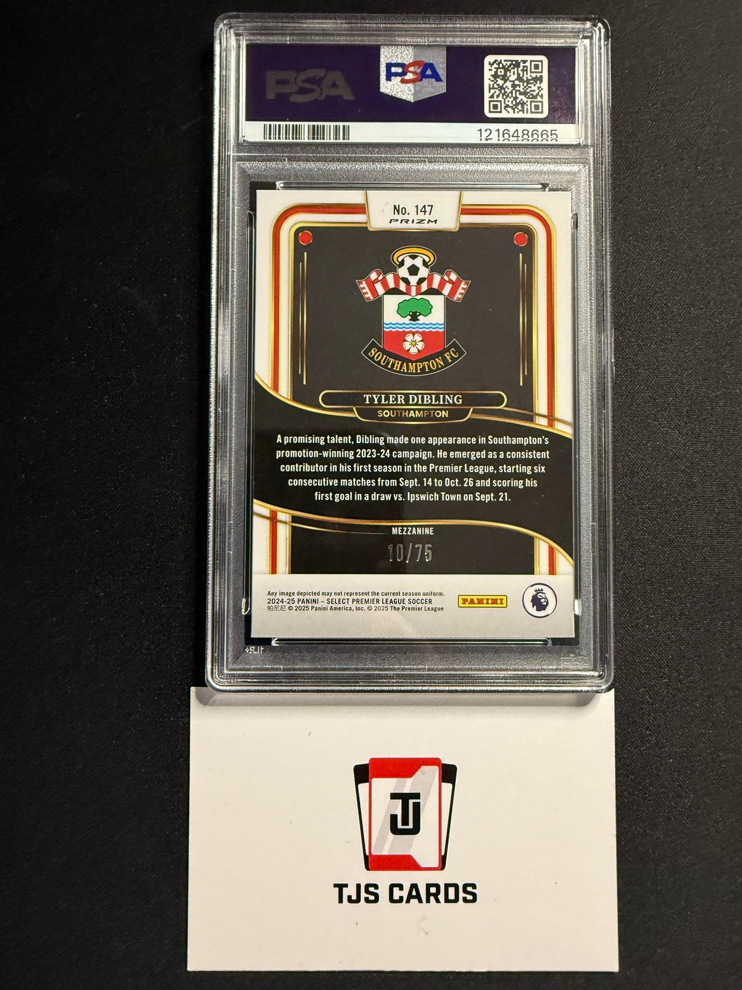 Tyler Dibling - PSA 10 - Rookie Orange /75 - Panini Select Premier League 2024/25