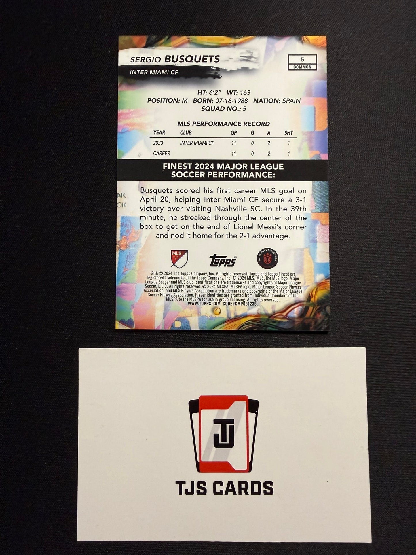 Sergio Busquets - Gold Common /75 - TOPPS Finest MLS 2024