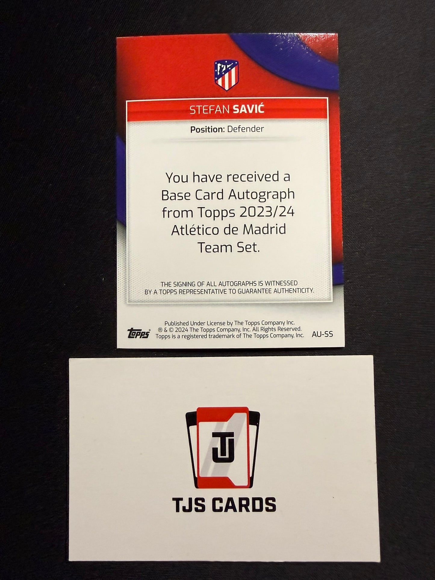 Stefan Savic - Orange Auto /25 - TOPPS Atletico Madrid Team Set 2023/24