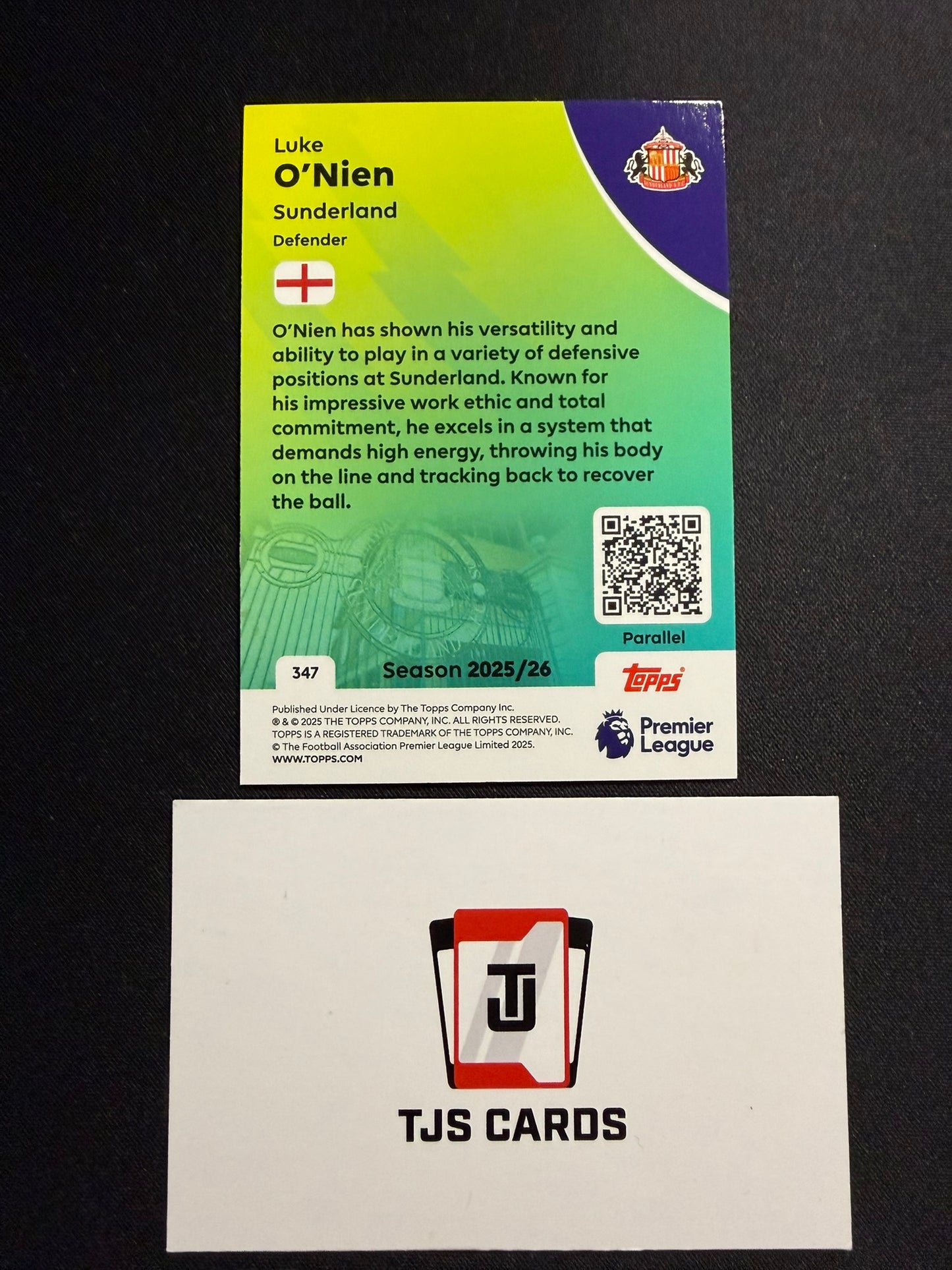 Luke O'Nien - Rookie Aqua Sparkle /499 - TOPPS Premier League 2025/26