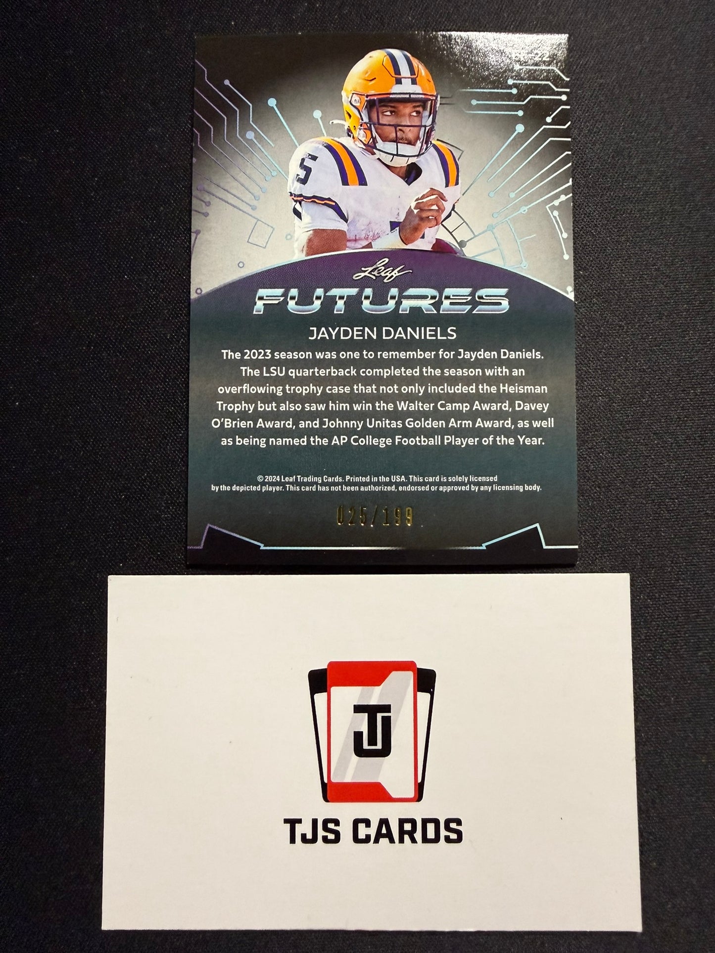 Jayden Daniels - Blue /199 - Leaf Futures 2024