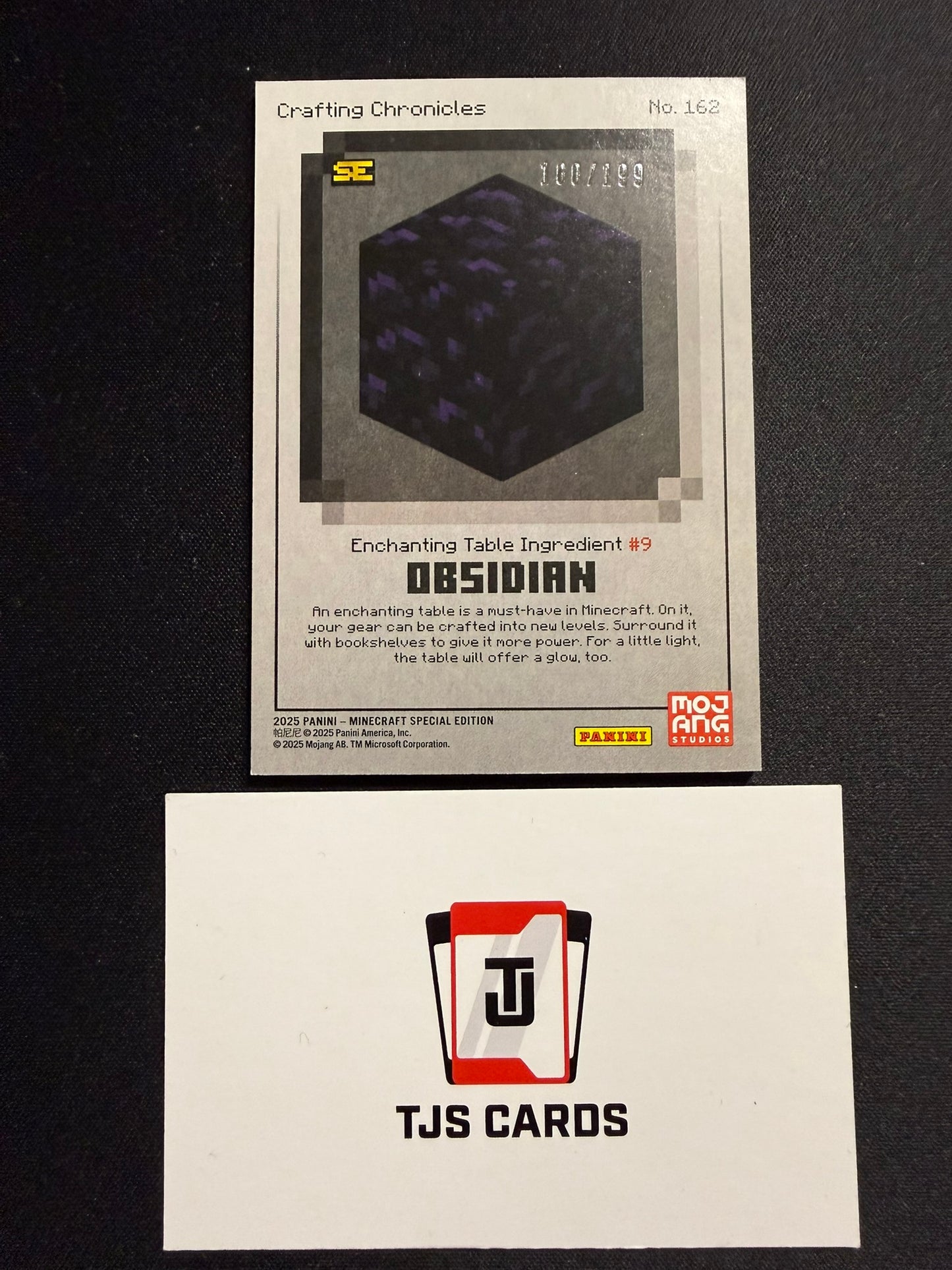 Obsidian - Crafting Chronicles Stone /199 - Panini Minecraft Special Edition 2025