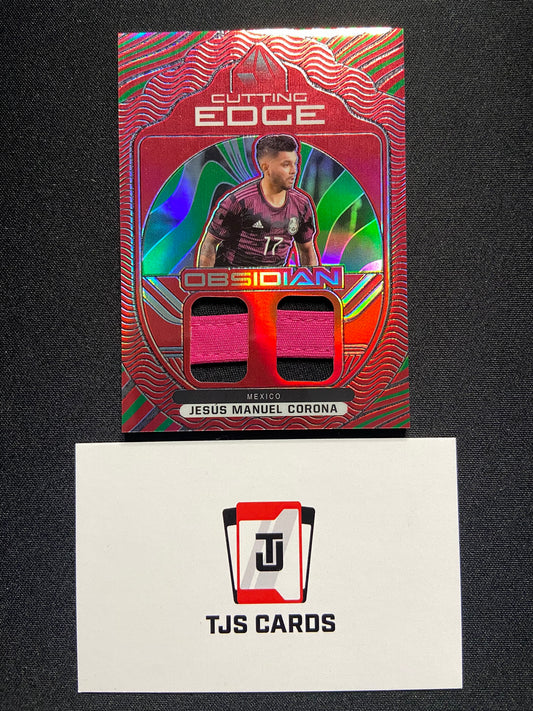 Jesus Manuel Corona - Red Flood Dual Patch /8 - Panini Obsidian 2021/22