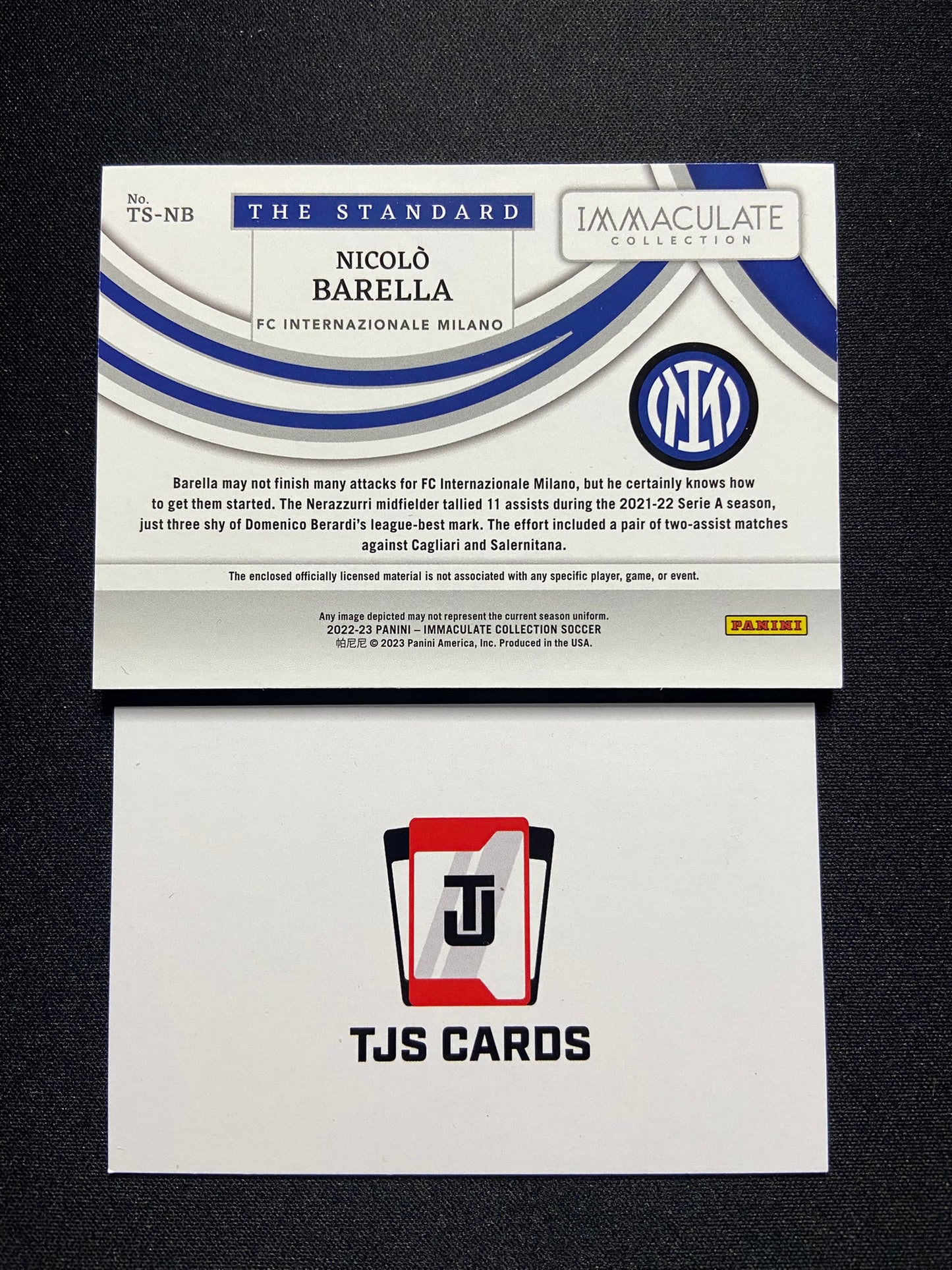 Nicolo Barella - Silver Patch /25 - Panini Immaculate Soccer 2022/23