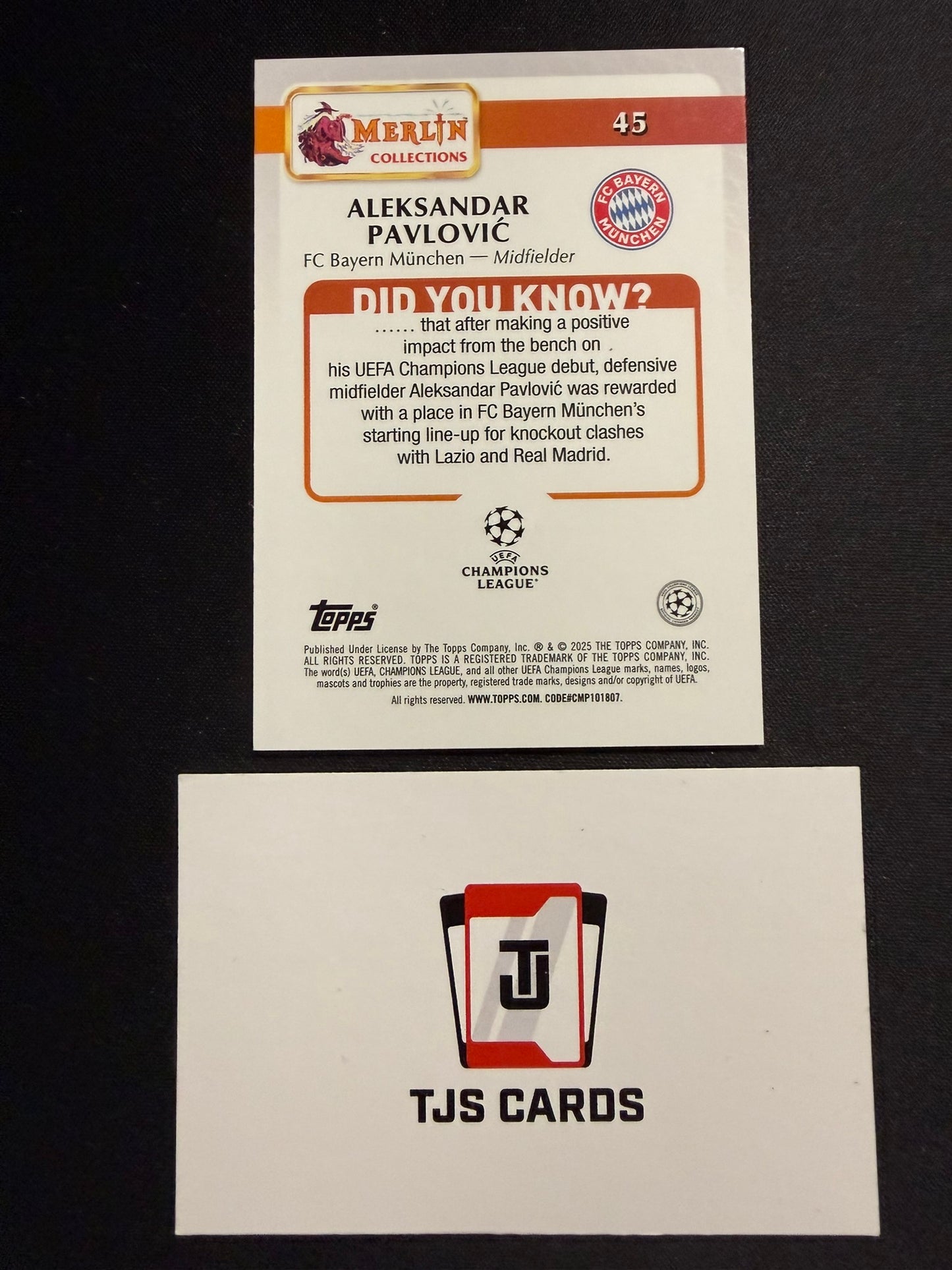 Aleksandar Pavlovic - Green /99 - TOPPS Merlin Chrome UCC 2024/25