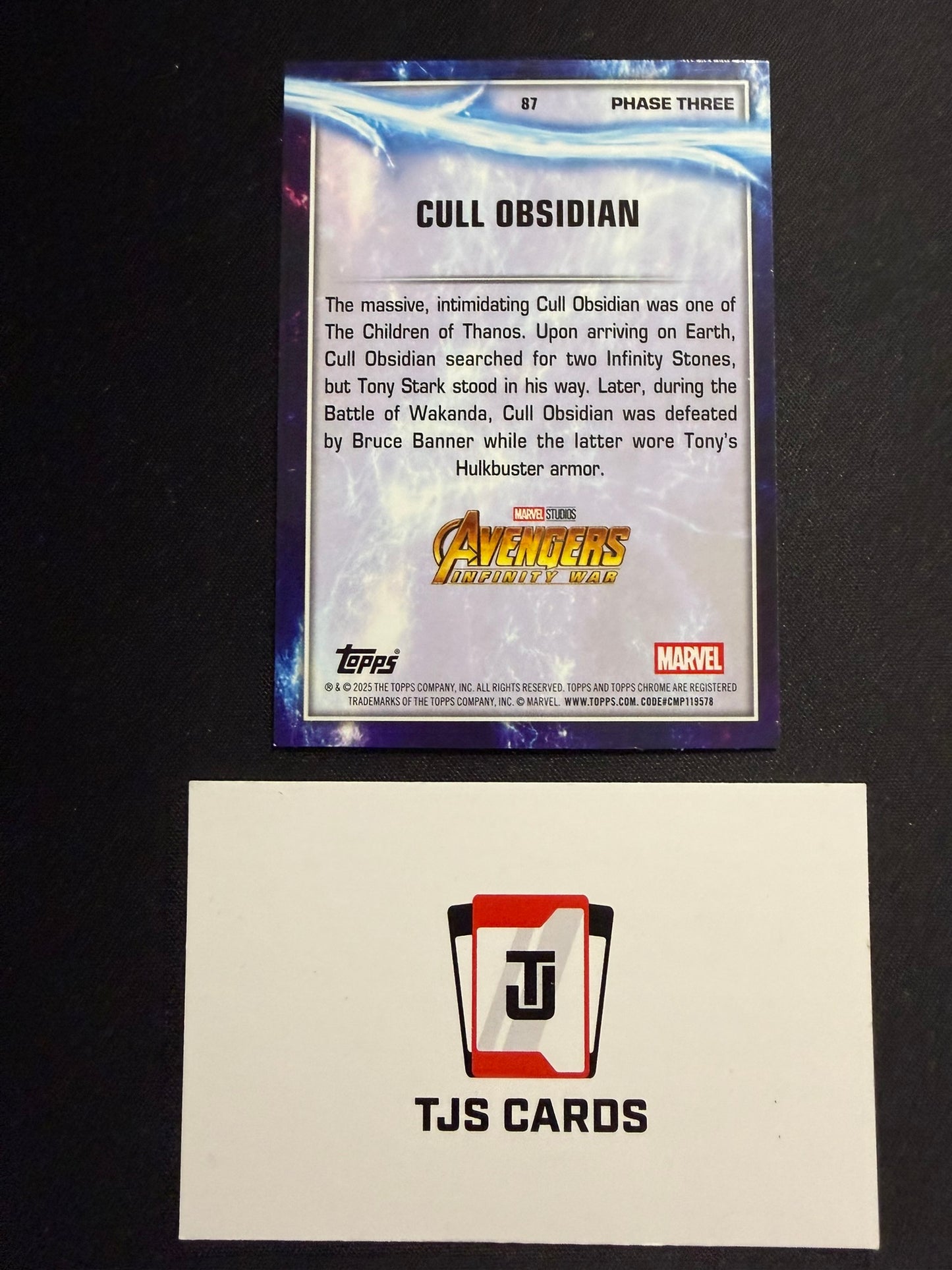 Cull Obsidian - Lave /150 - TOPPS Chrome Marvel Studios 2025