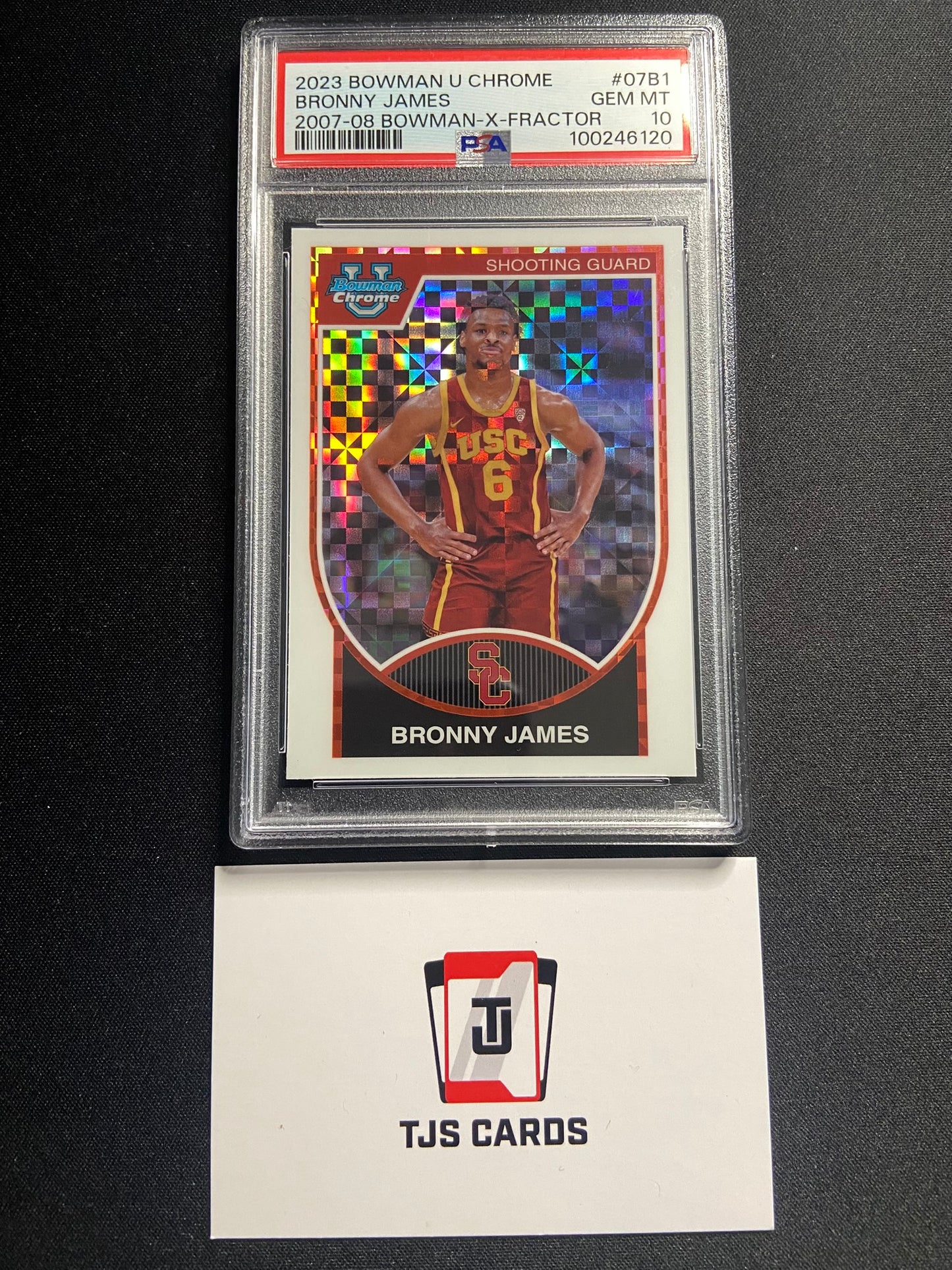 Bronny James - PSA 10 - 2007-08 X-Fractor - TOPPS Bowman U Chrome 2023