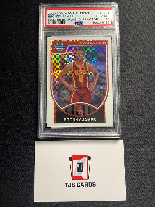 Bronny James - PSA 10 - 2007-08 X-Fractor - TOPPS Bowman U Chrome 2023
