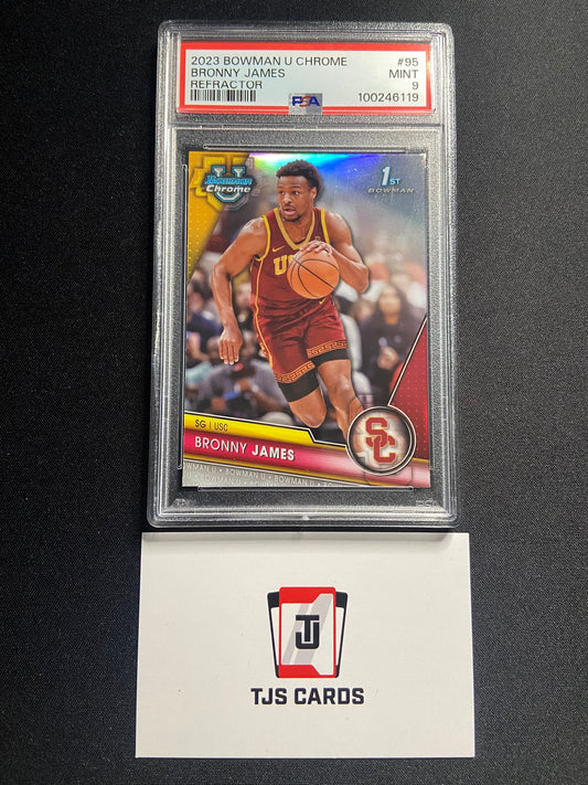 Bronny James - PSA 9 - 1st Bowman Refractor - TOPPS Bowman U Chrome 2023