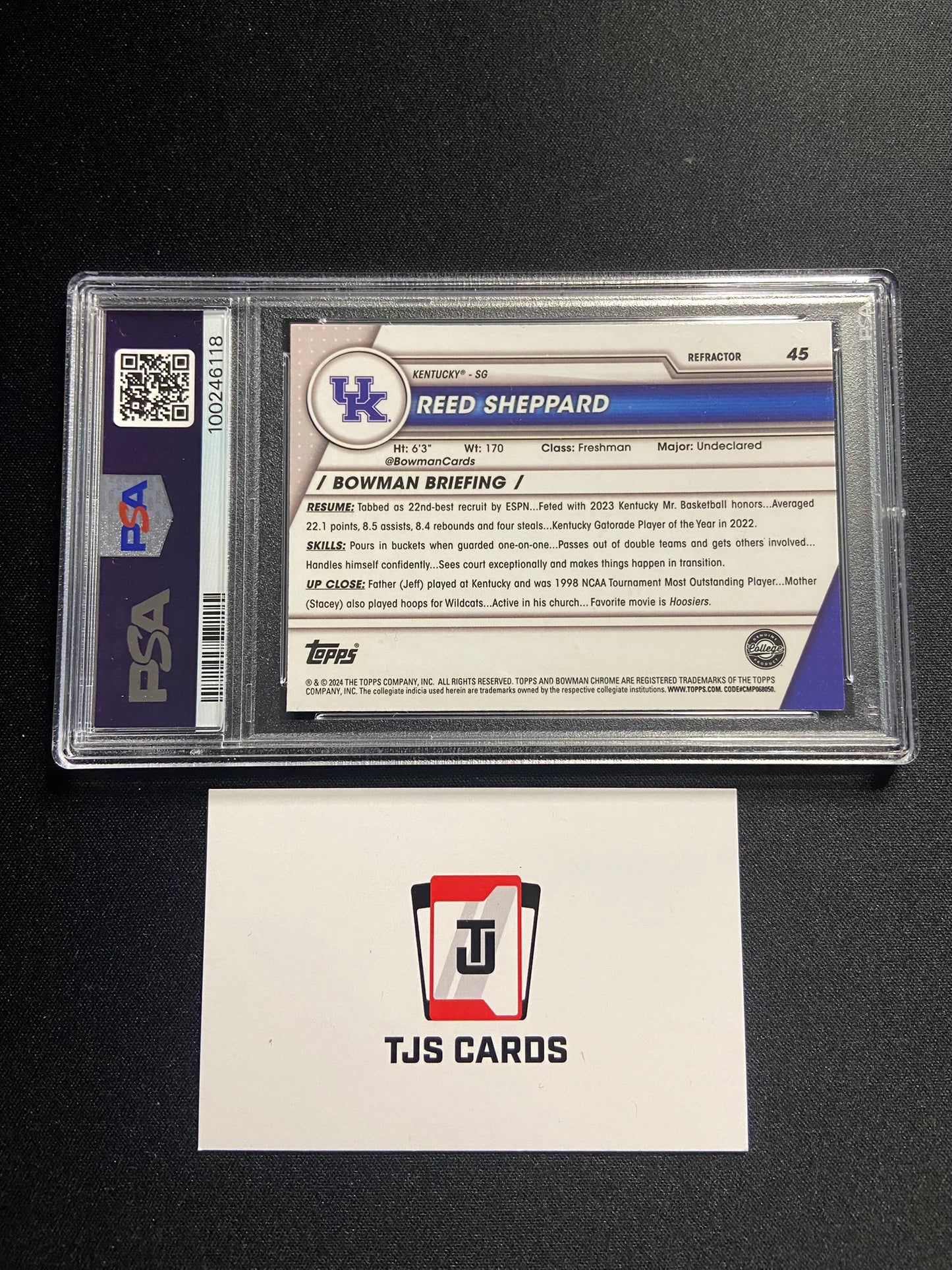 Reed Sheppard - PSA 9 - 1st Bowman Refractor - TOPPS Bowman U Chrome 2023