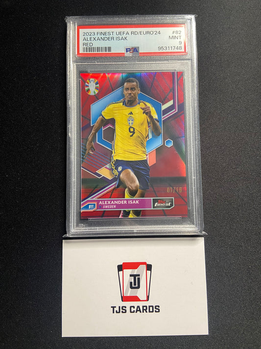 Alexander Isak - PSA 9 - Red /10 - TOPPS Finest Road To Euro 2024