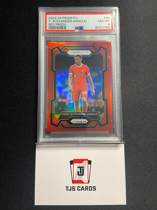 Trent Alexander-Arnold - PSA 8 - Red /199 - Panini Prizm Premier League 2023/24
