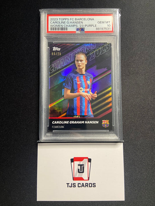 Caroline Graham Hansen - PSA 10 - Purple /25 - TOPPS Barcelona Women's Champions 2023