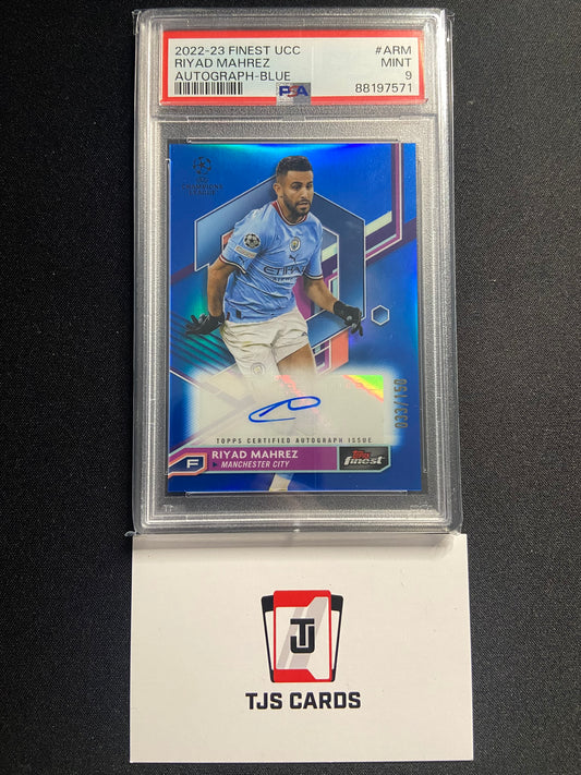 Riyad Mahrez - PSA 9 - Blue Auto /150 - TOPPS Finest UCC 2022/23