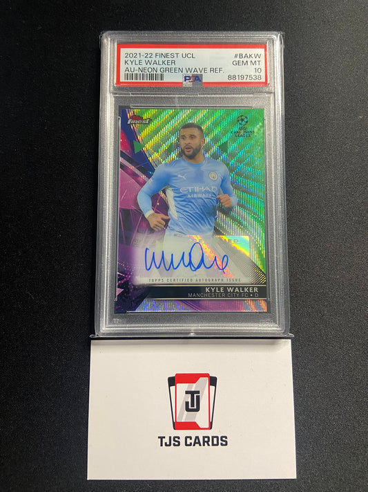 Kyle Walker - PSA 10 - Green Wave Auto /99 - TOPPS Finest UCL 2021/22