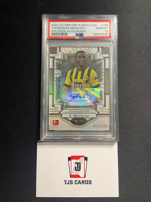 Youssoufa Moukoko - PSA 10 - Auto /120 - TOPPS Tier One Bundesliga 2022/23