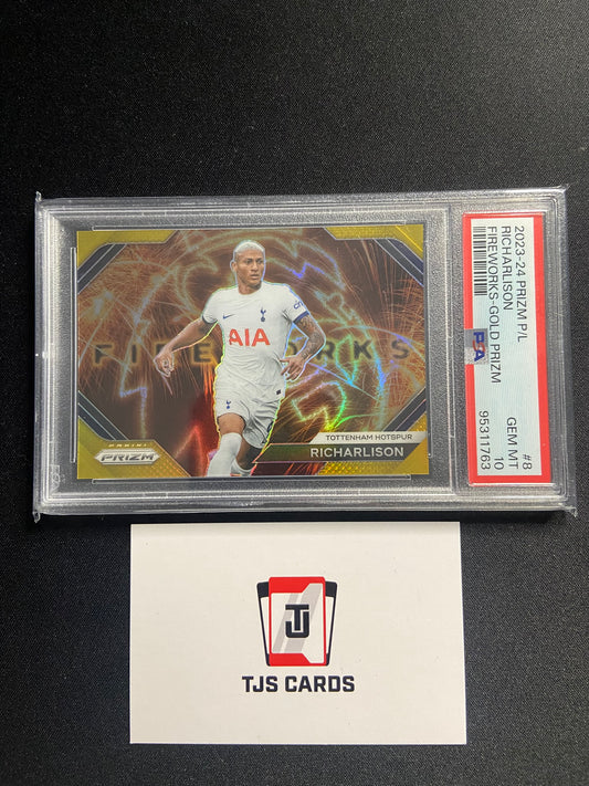 Richarlison - PSA 10 - Gold Fireworks /10 - Panini Prizm Premier League 2023/24