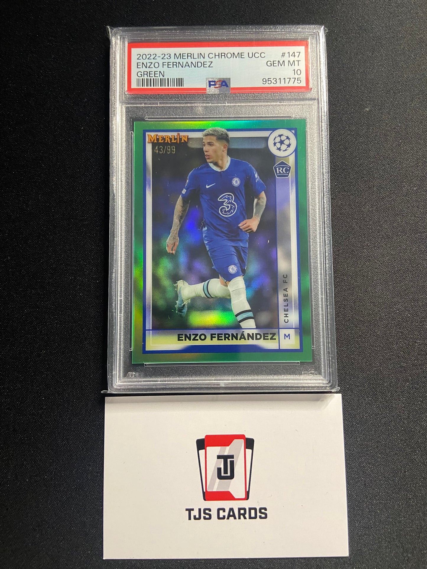 Enzo Fernandez - PSA 10 - Green Rookie /99 - TOPPS Merlin Chrome 2022/23