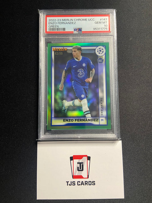 Enzo Fernandez - PSA 10 - Green Rookie /99 - TOPPS Merlin Chrome 2022/23
