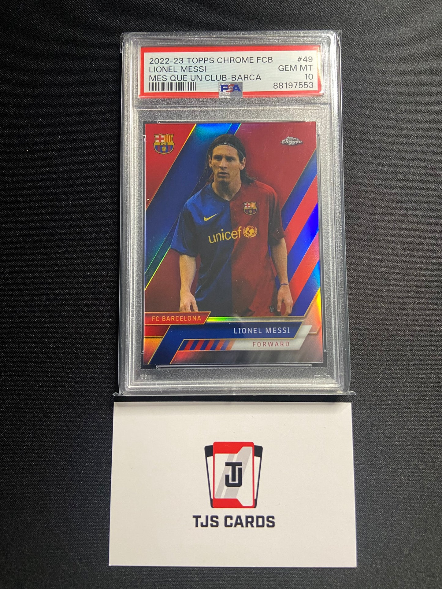 Lionel Messi - PSA 10 - Blue Red /99 - TOPPS Chrome Barcelona 2022/23