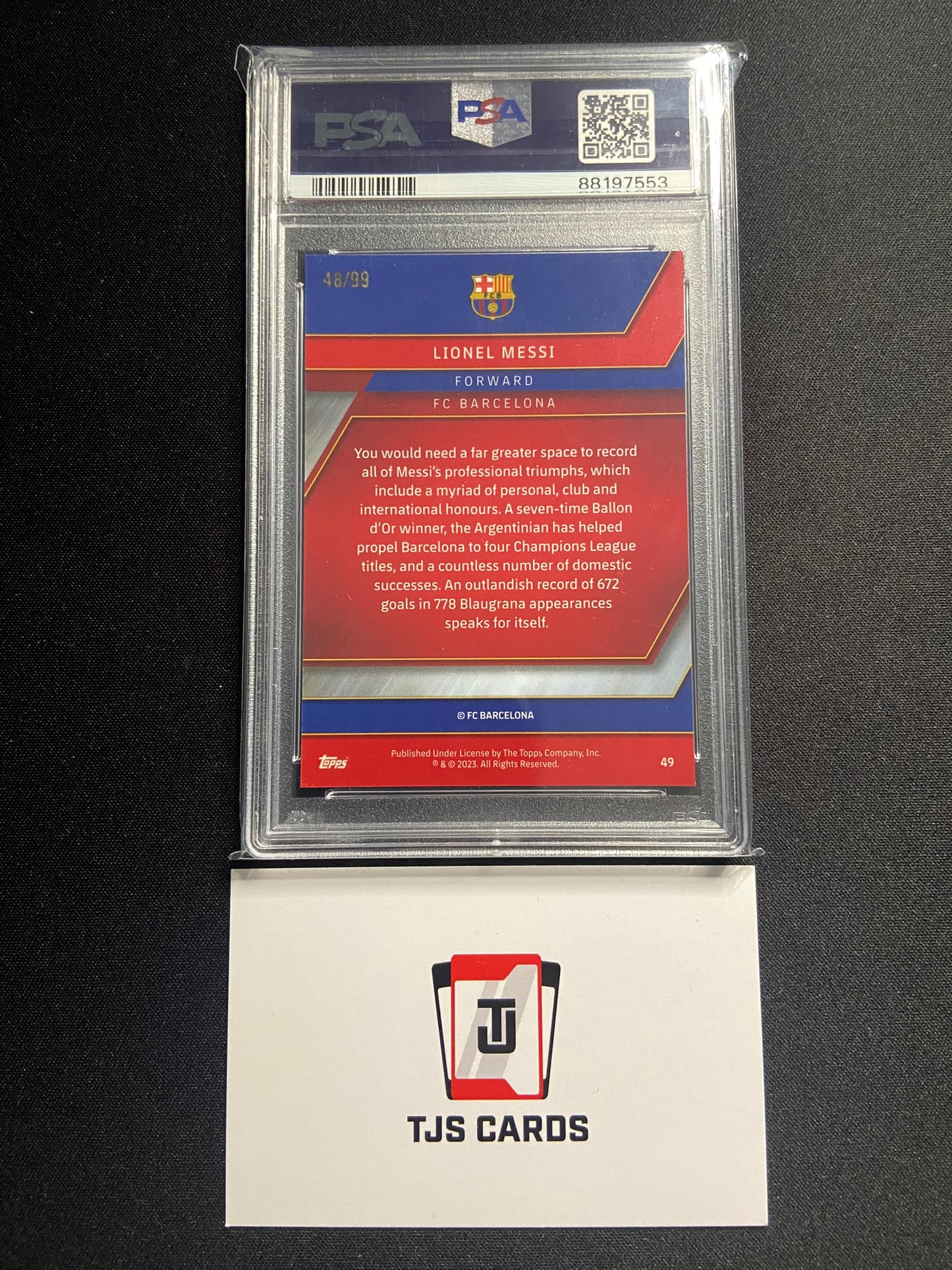 Lionel Messi - PSA 10 - Blue Red /99 - TOPPS Chrome Barcelona 2022/23