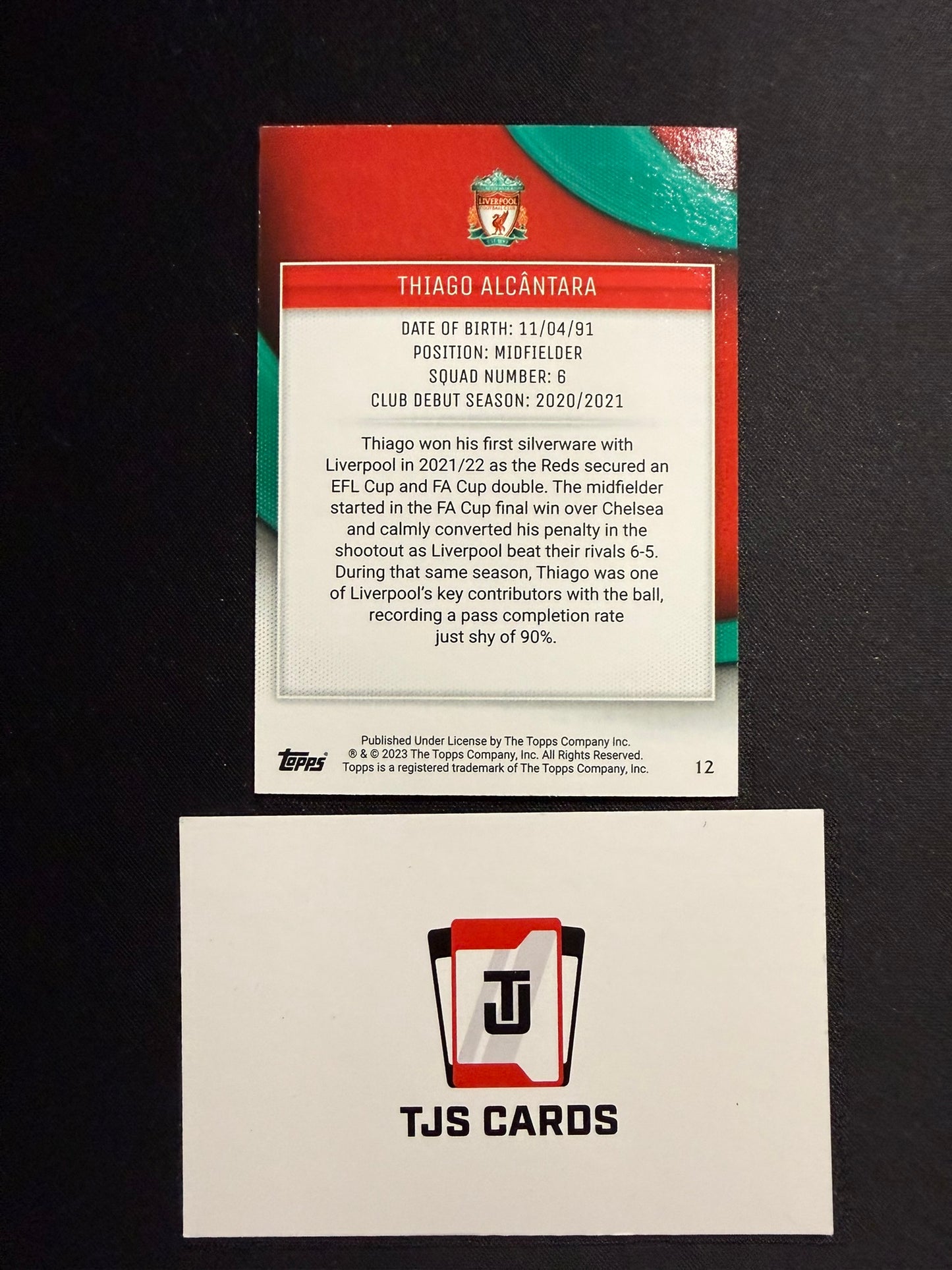 Thiago Alcantara - Orange /25 - TOPPS Liverpool Team Set 2023/24