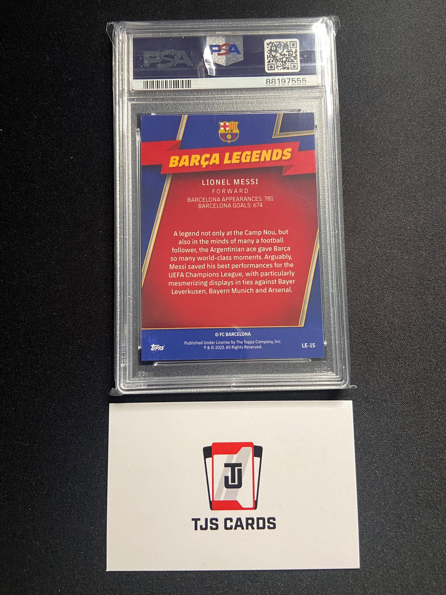 Lionel Messi - PSA 9 - Barca Legends - TOPPS Chrome Barcelona 2022/23